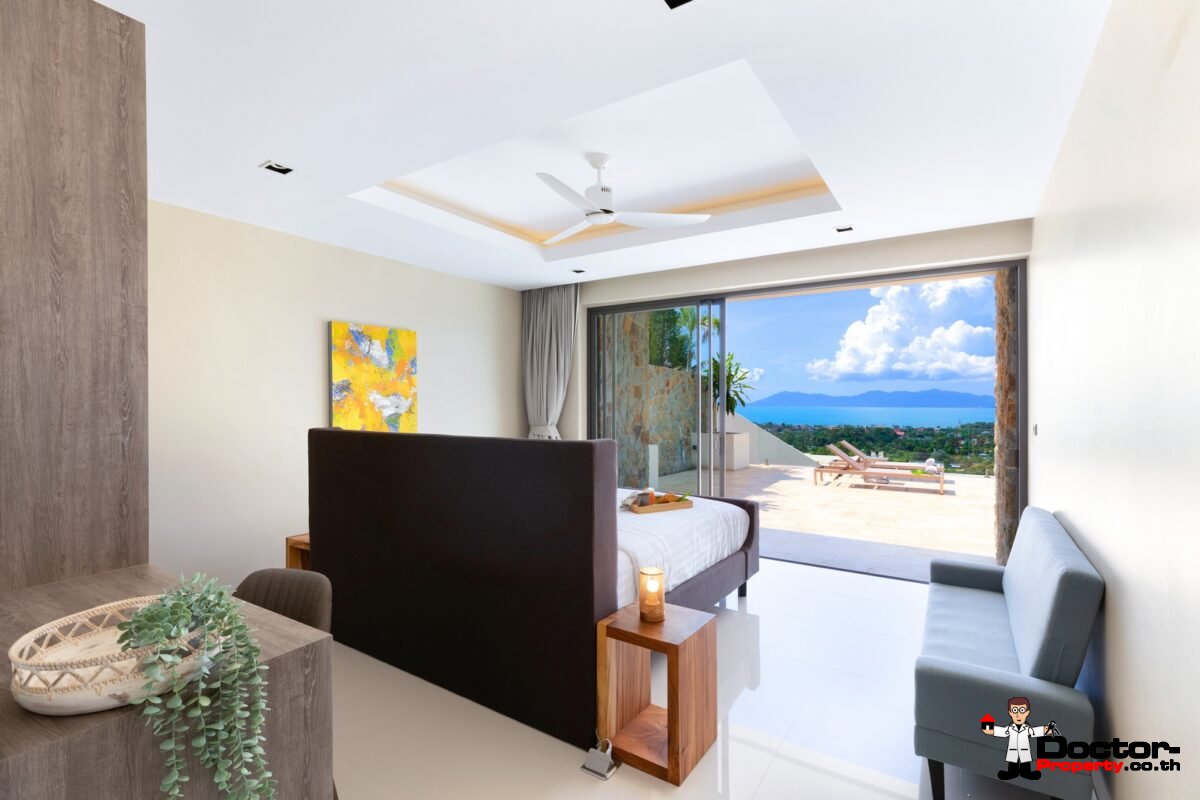 New 4 Bedroom Villa with Sea View in Bo Phut Hills, Koh Samui - For Sale